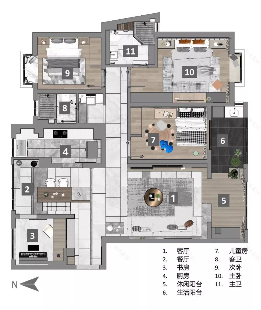 江苏泰州国宾一号,现代简约风的素雅之家-18