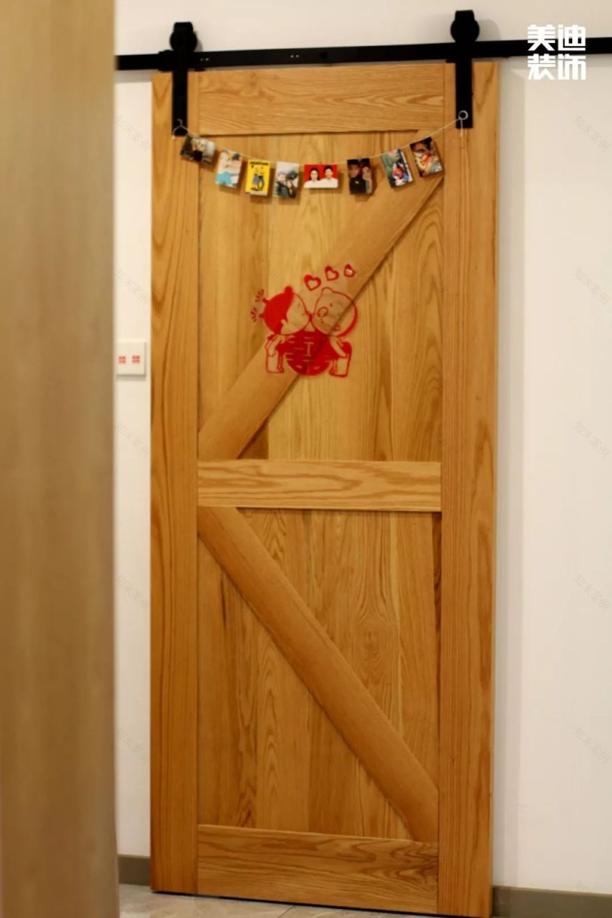 长沙 88㎡北欧风婚房,谷仓门++ 收纳背景墙打造时尚生活空间-32