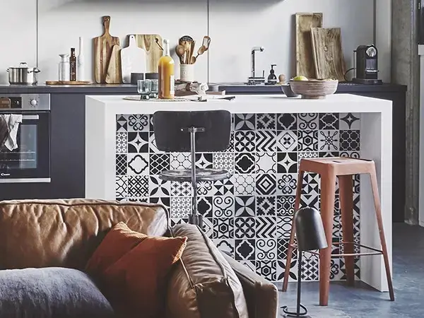 工业风格开放厨房与客厅设计-1