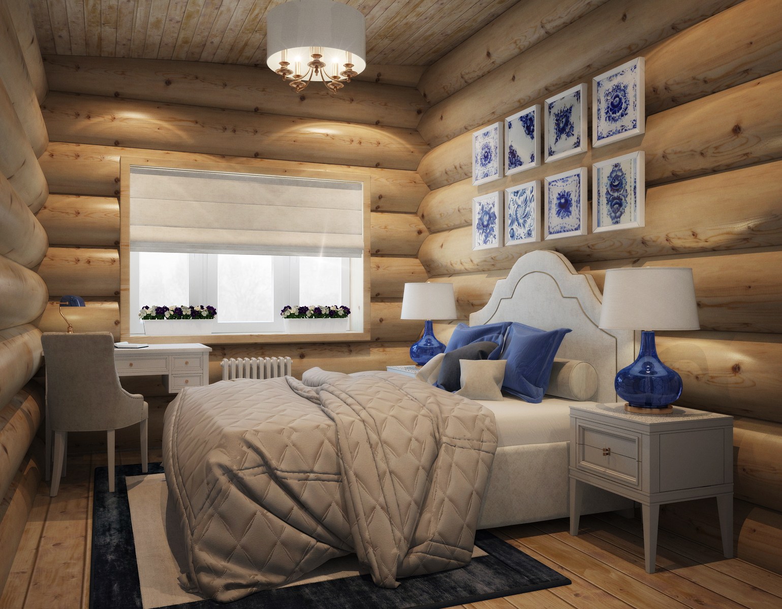 Интерьер деревянного дома-13