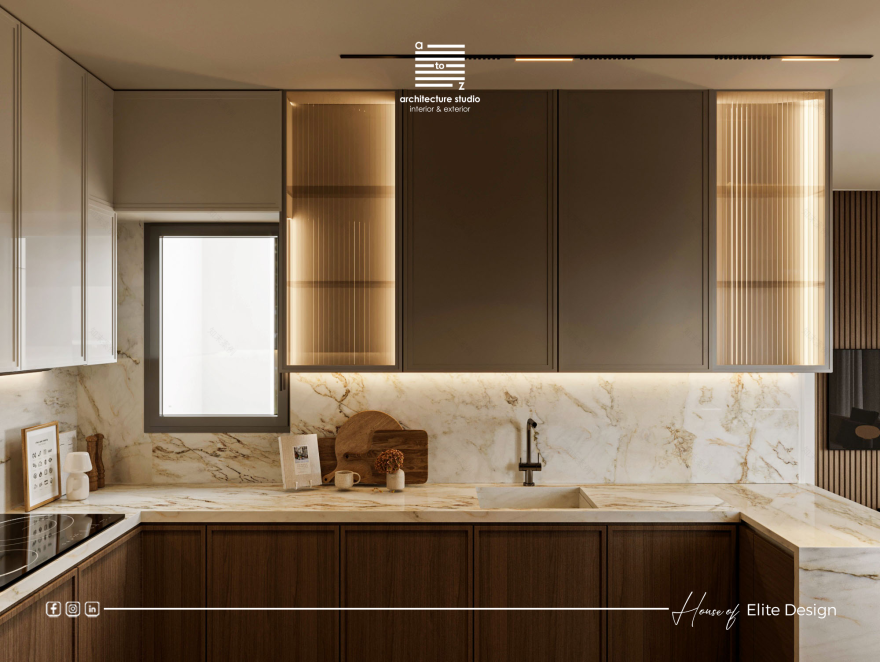 奢华生活 + 厨房
注:原内容 Lu·ury 推测是 Luxury 的拼写错误,这里按 Luxury 来翻译 丨埃及丨A2Z Architects™-12