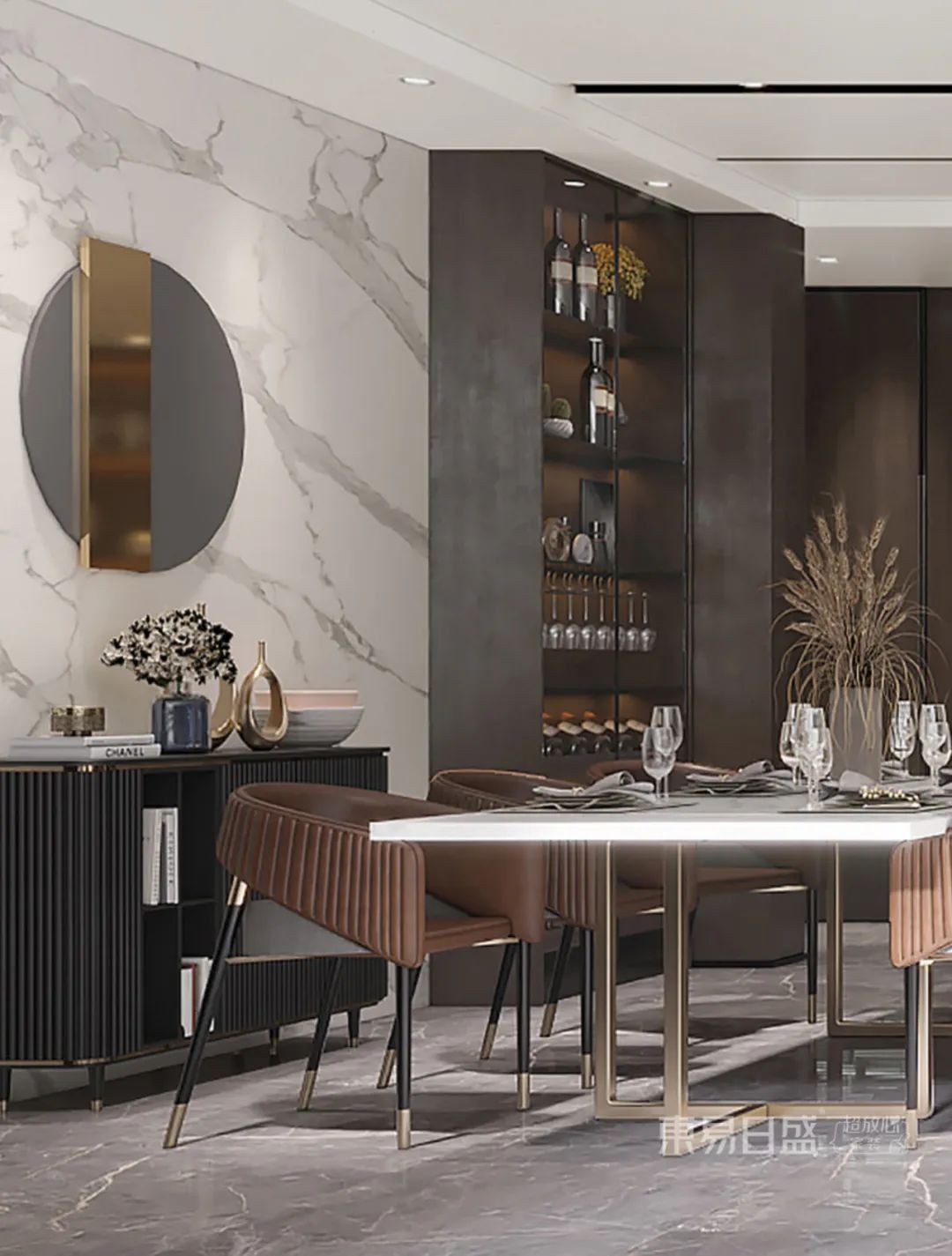 400㎡轻奢灰色私宅,家的乌托邦丨东易日盛-36