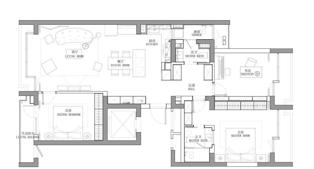 奶油风 LDK 一体化设计-3