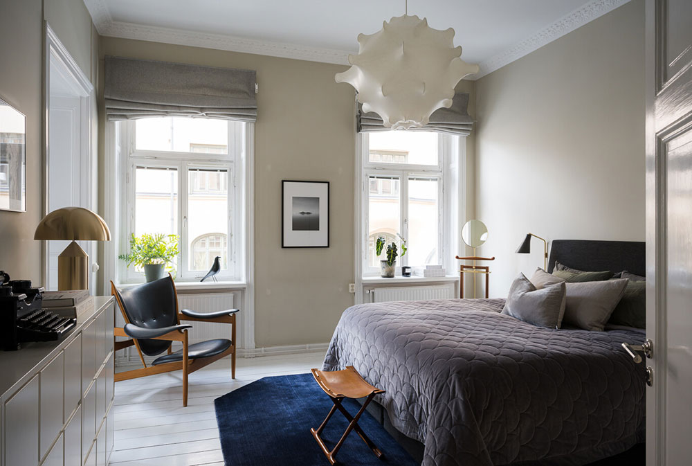 斯德哥尔摩橄榄绿公寓,冲浪板成独特装饰-24