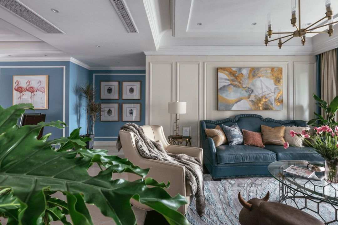 中南雅苑 | 140m² | 美式风格 | 奶油蓝与火烈鸟粉的完美融合-7