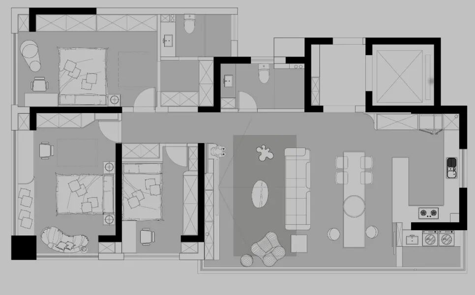 公益户型解析|本期：国樾滨江B1-143平-去客厅化，享受没有电子产品的温馨。-50
