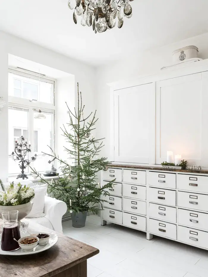 瑞典 60 平米租赁公寓的白色圣诞-2