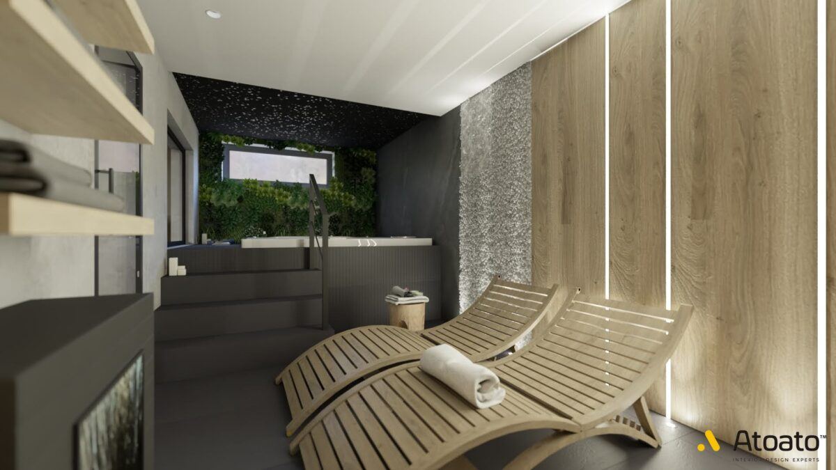 现代带SPA住宅室内设计-80