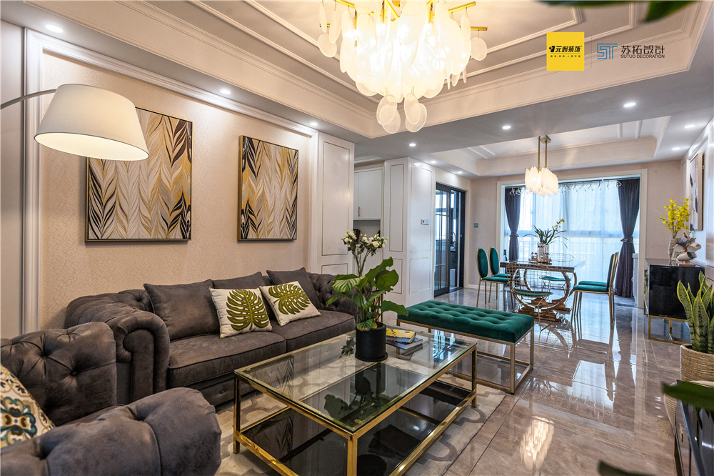 常州雅居乐星河湾135㎡现代轻奢住宅  常州元洲装饰 苏拓设计-2