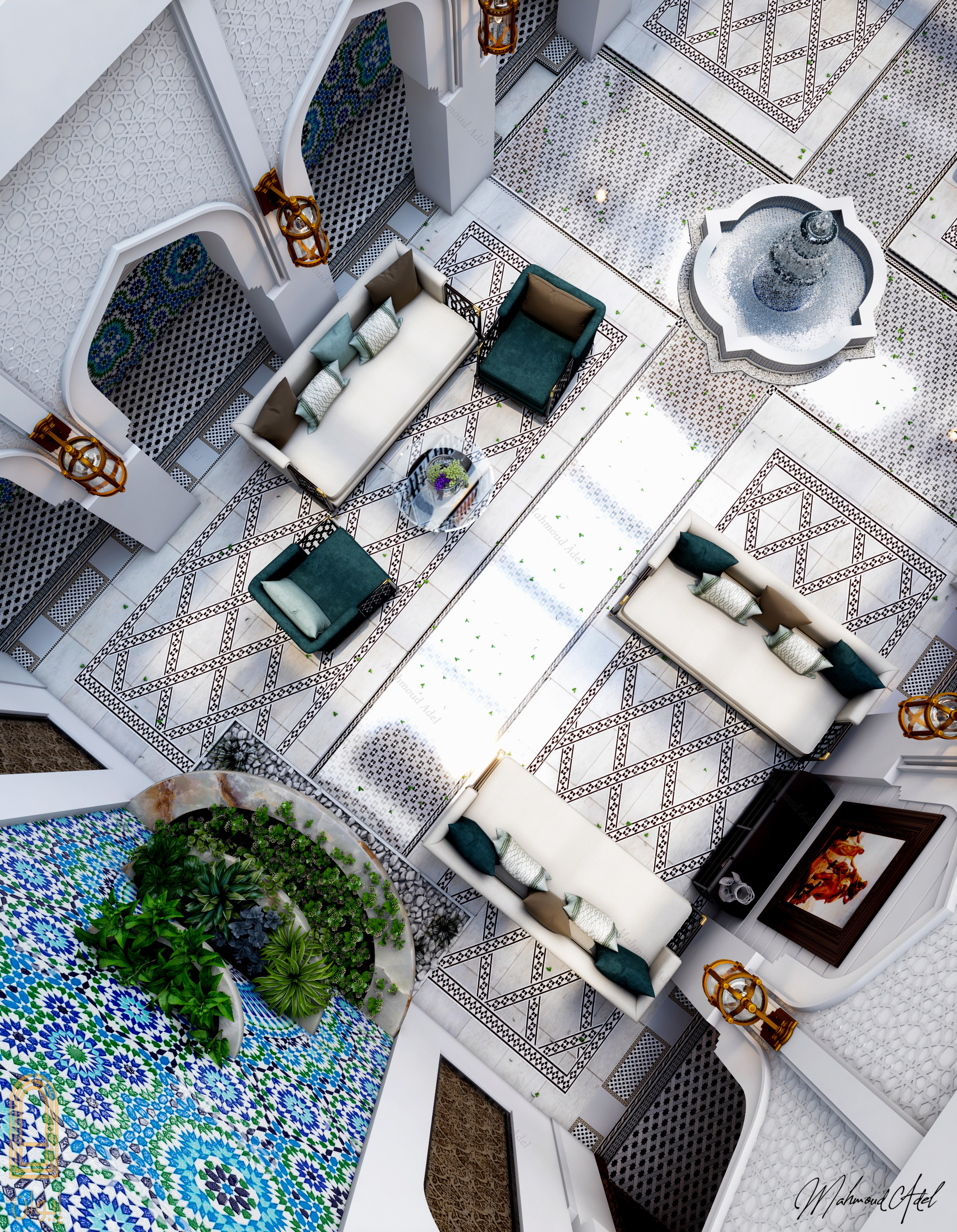 Moroccan courtyard Design.-0