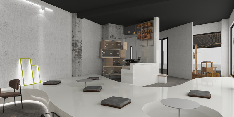 水泥灰中的治愈系咖啡馆丨洛宜设计-10