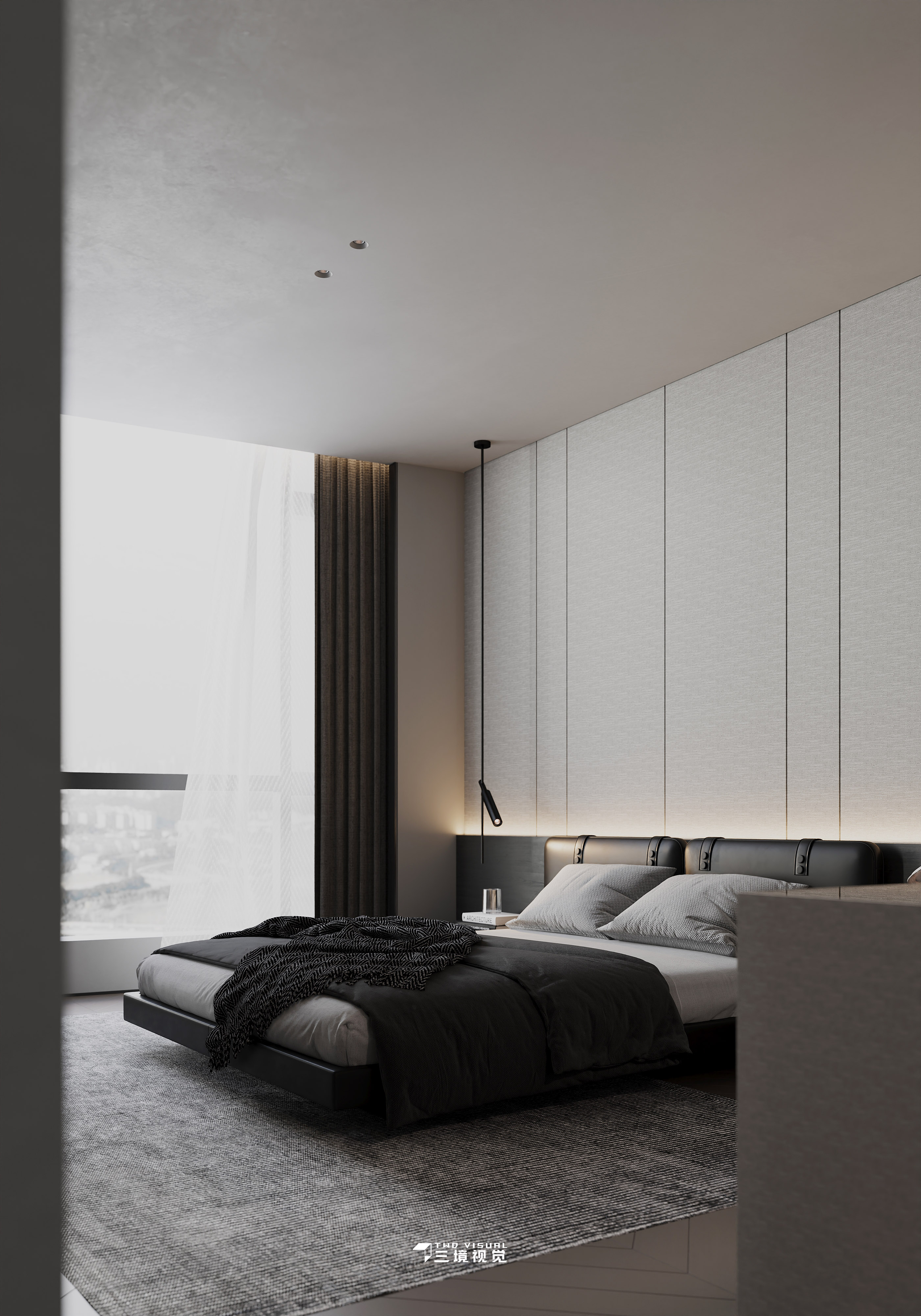 住宅-180平暗黑现代风设计-7