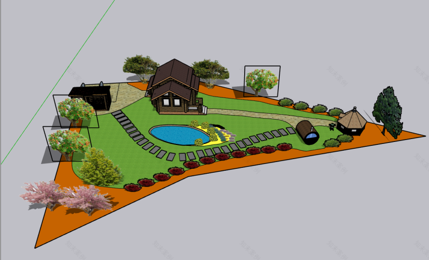 2D可视化某不规则地块设计丨克里斯蒂娜·斯卢什科涅涅(景观建筑设计师)-7