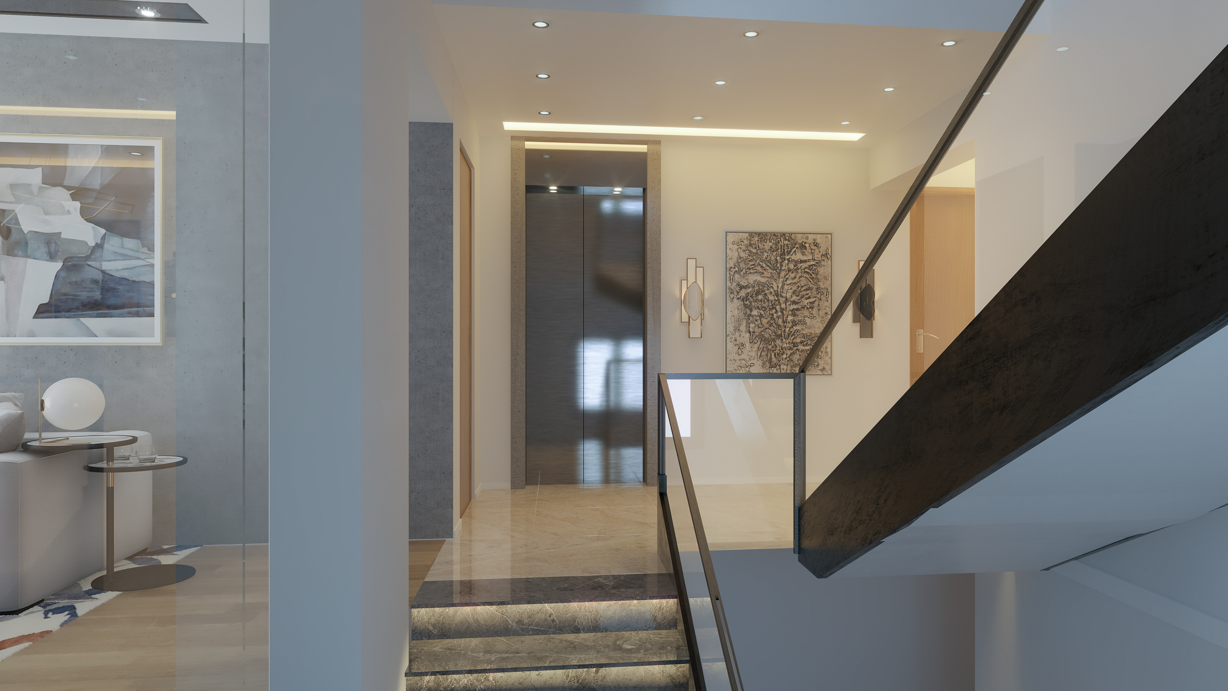 Villa First Floor & Living interior Design (Madinaty)-14