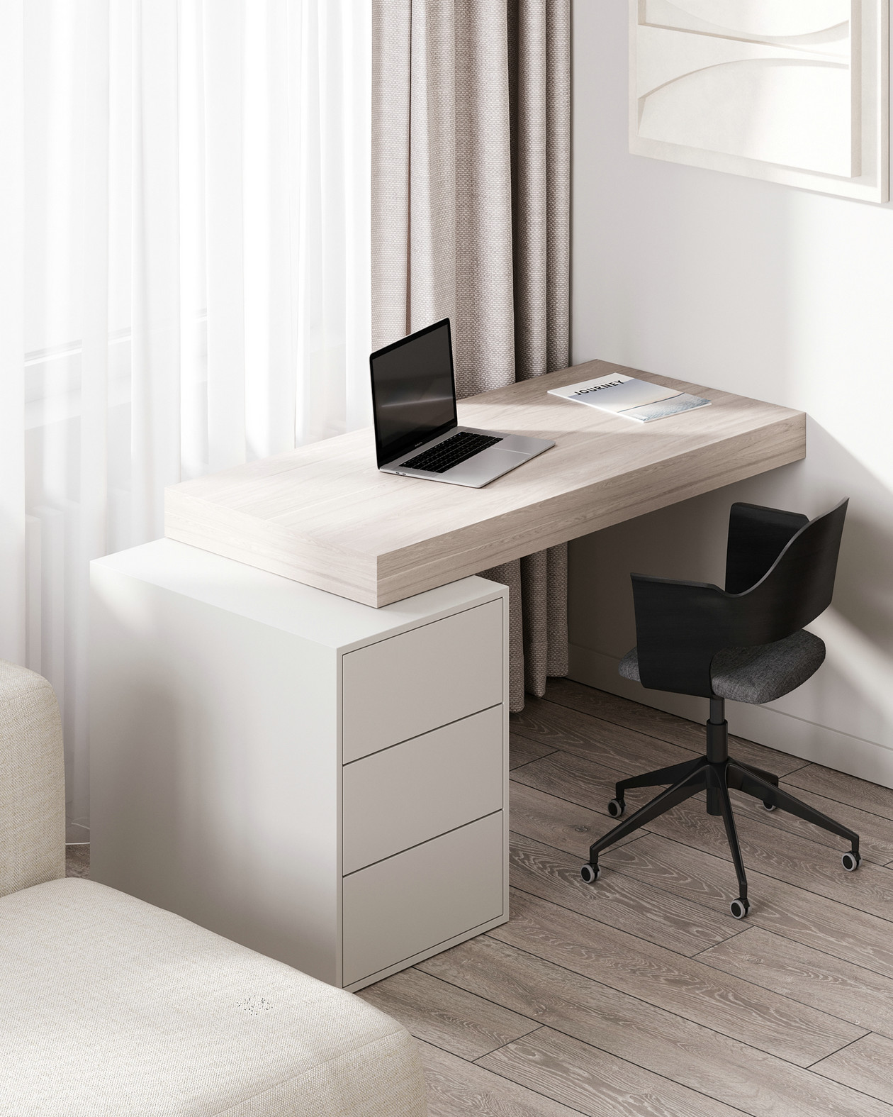 70㎡浅色系公寓设计-5