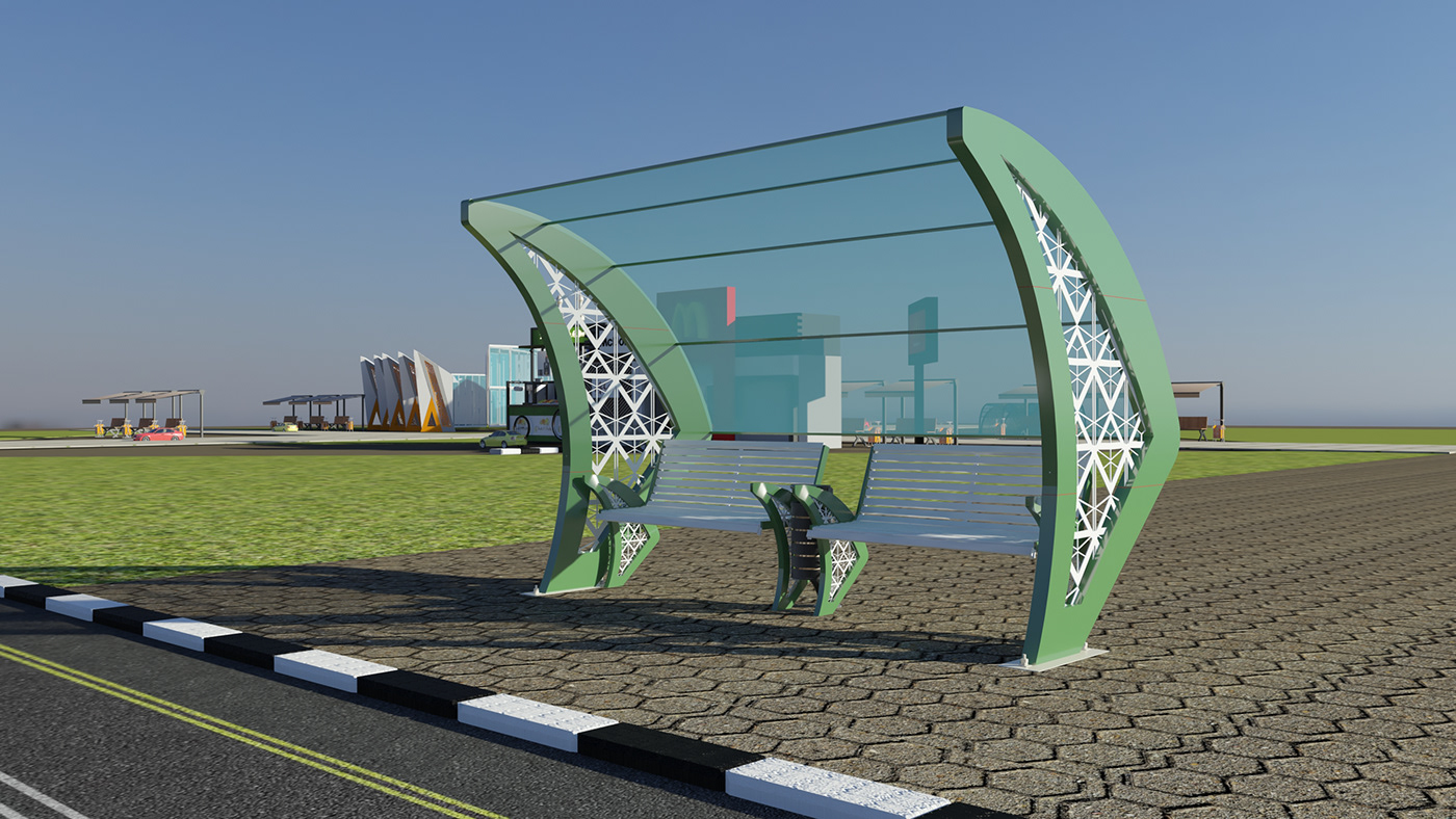 巴士站车篷设计丨Yara Samir-11