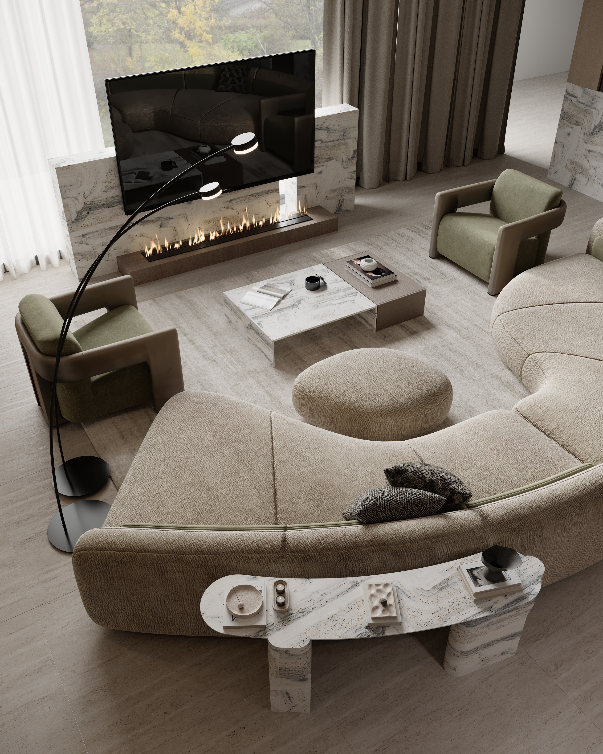 休息室与办公室设计丨沙特阿拉伯利雅得丨shadwa_elgml-1