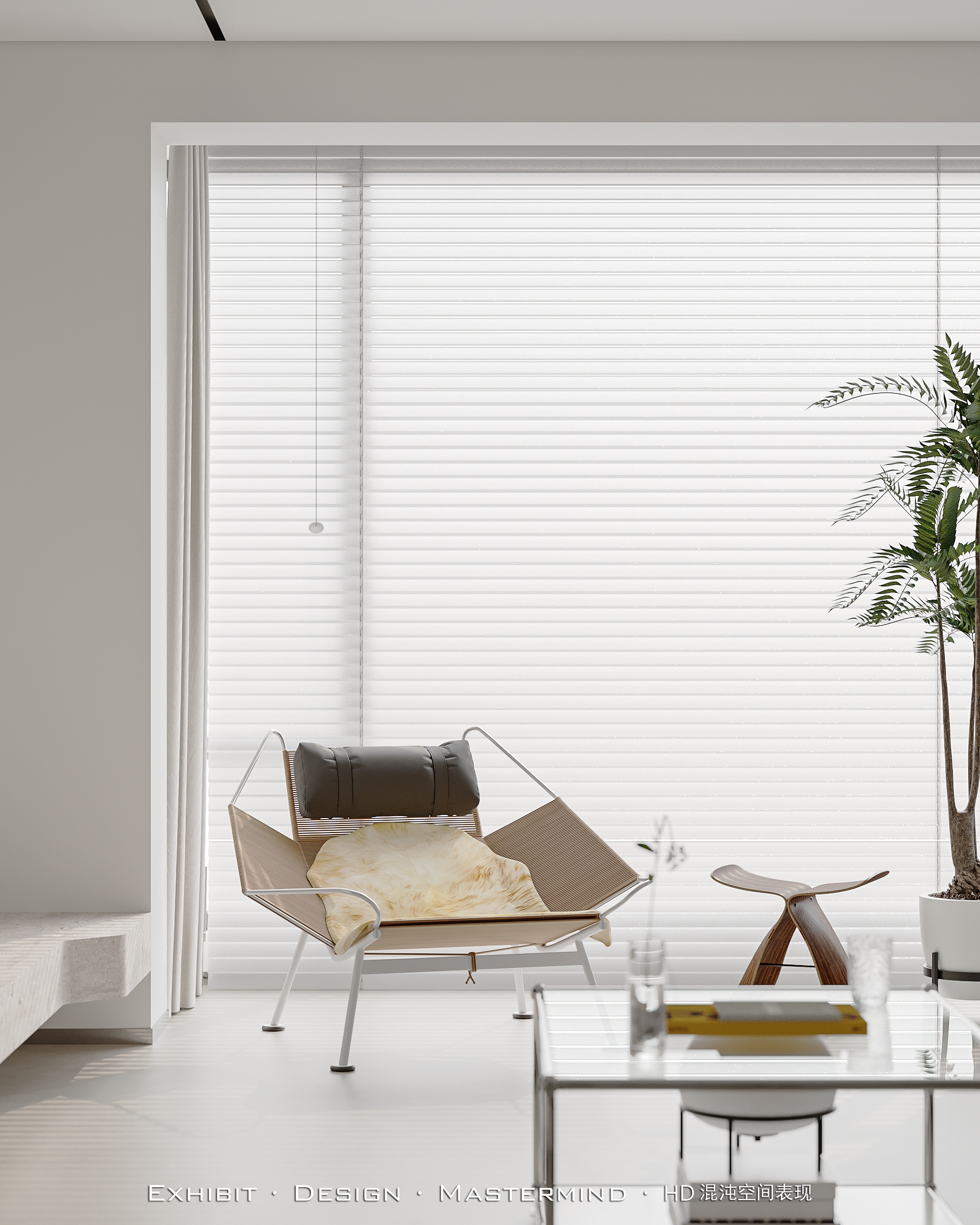 现代 极简风 平层客餐厅X 混沌空间表现-2