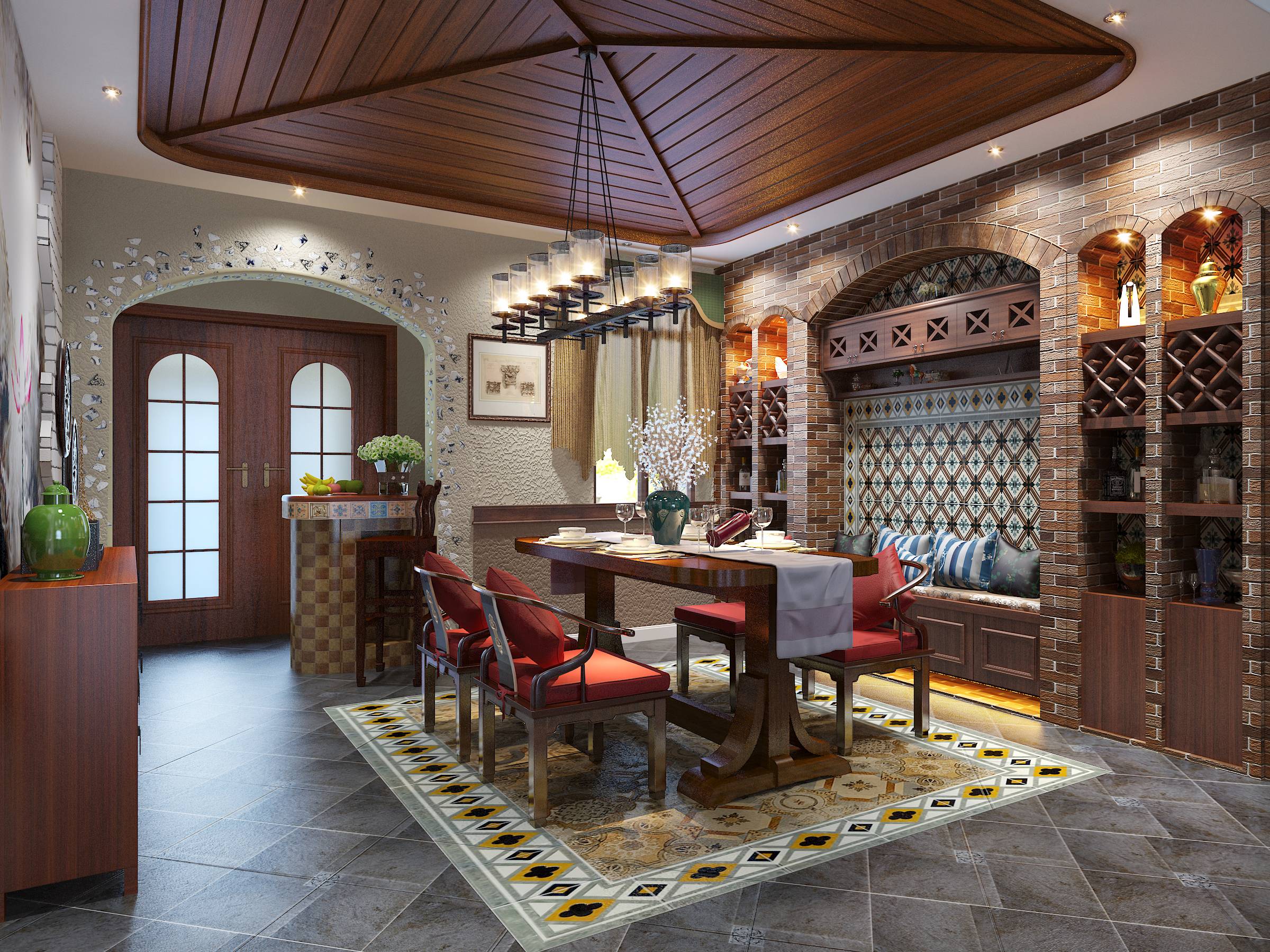 新中式 中式古典 奢华家装别墅样板房-11-38