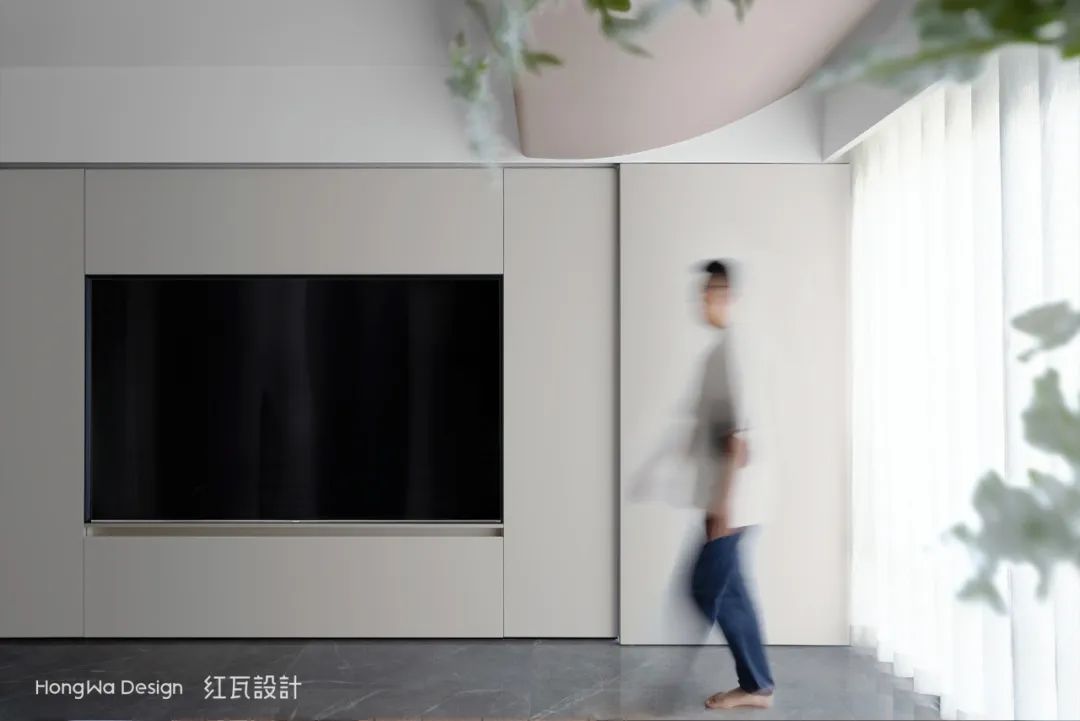 红瓦设计·实景案例丨131㎡精装改现代简约，双移门后居然暗藏玄机，这样设计多出两间房！-39