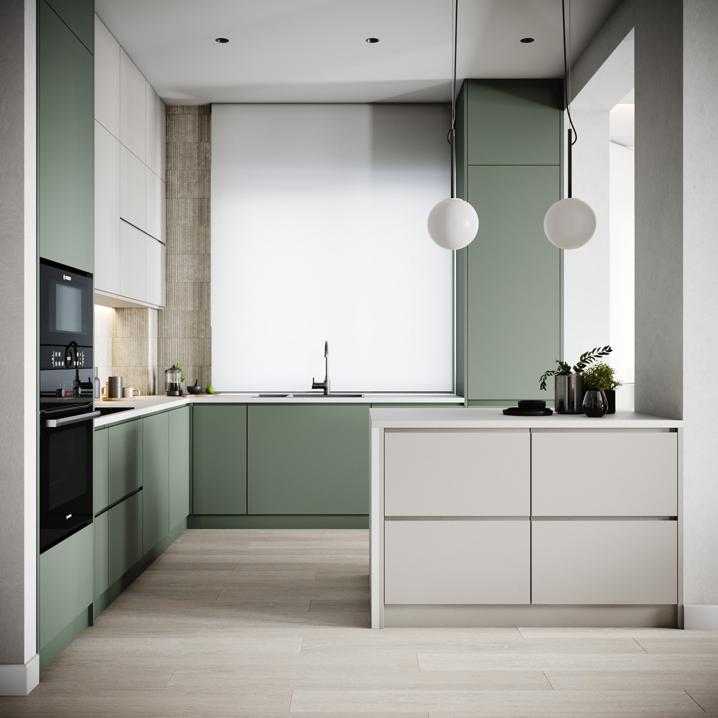 158㎡绿色+暖色系公寓 既清新又温暖-3