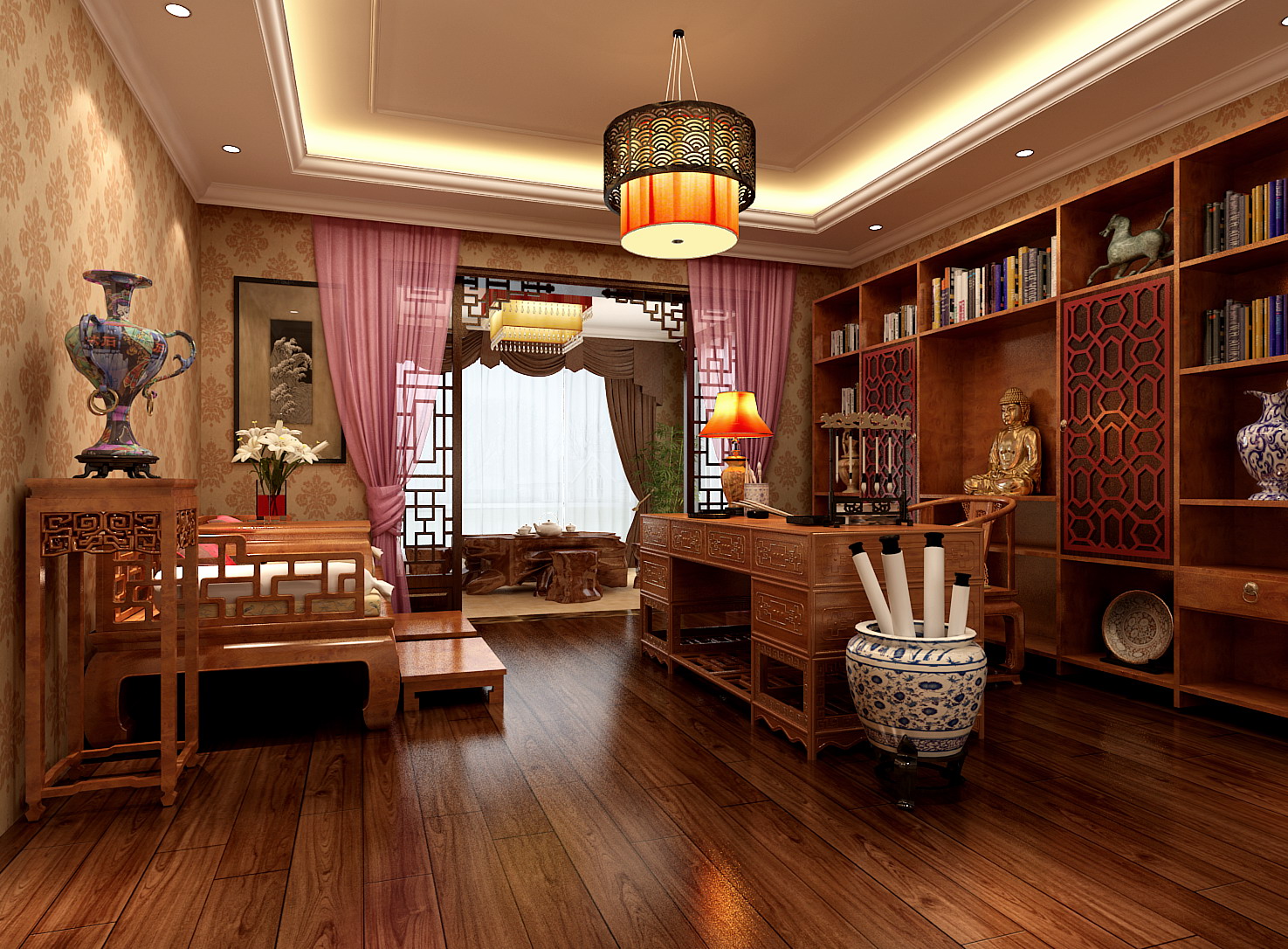 中式新中式风格家装效果图-8-37