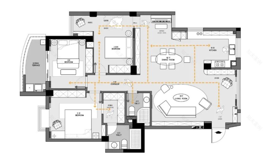 福州 145㎡平层旧房翻新,开放式客餐厅释放更多空间-11