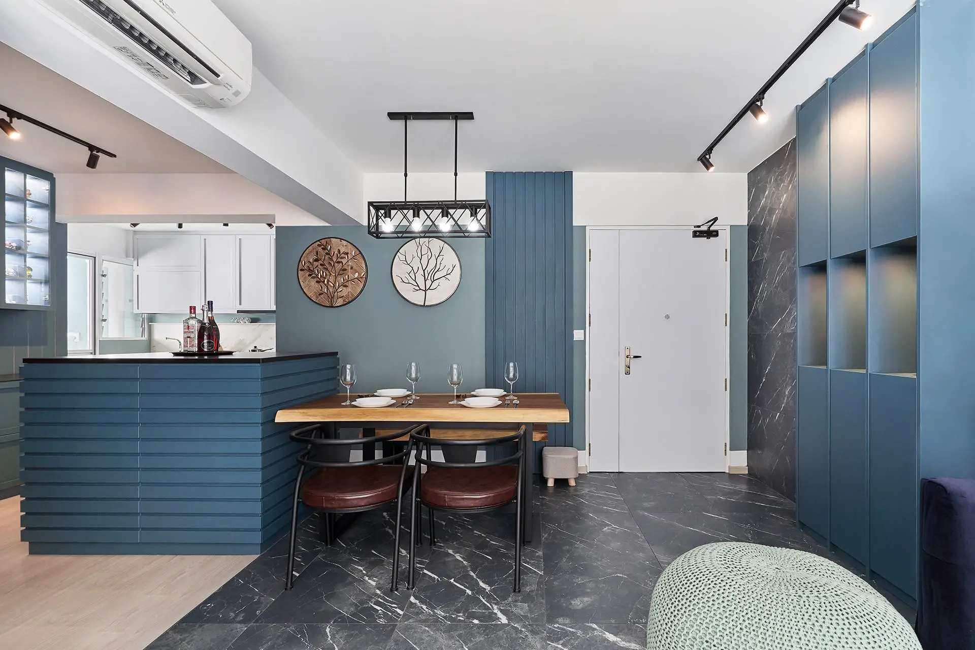 蓝色与绿色，新加坡设计师的首套公寓设计-3