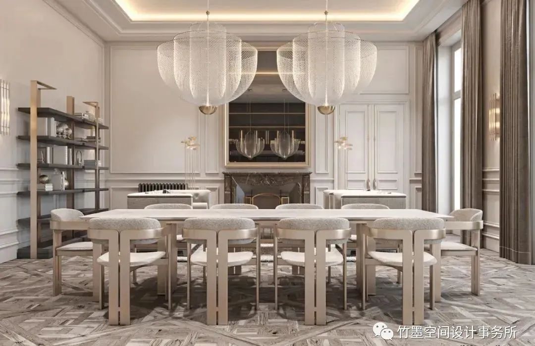 法式轻奢之美·竹墨空间设计事务所 200㎡艺术住宅-9