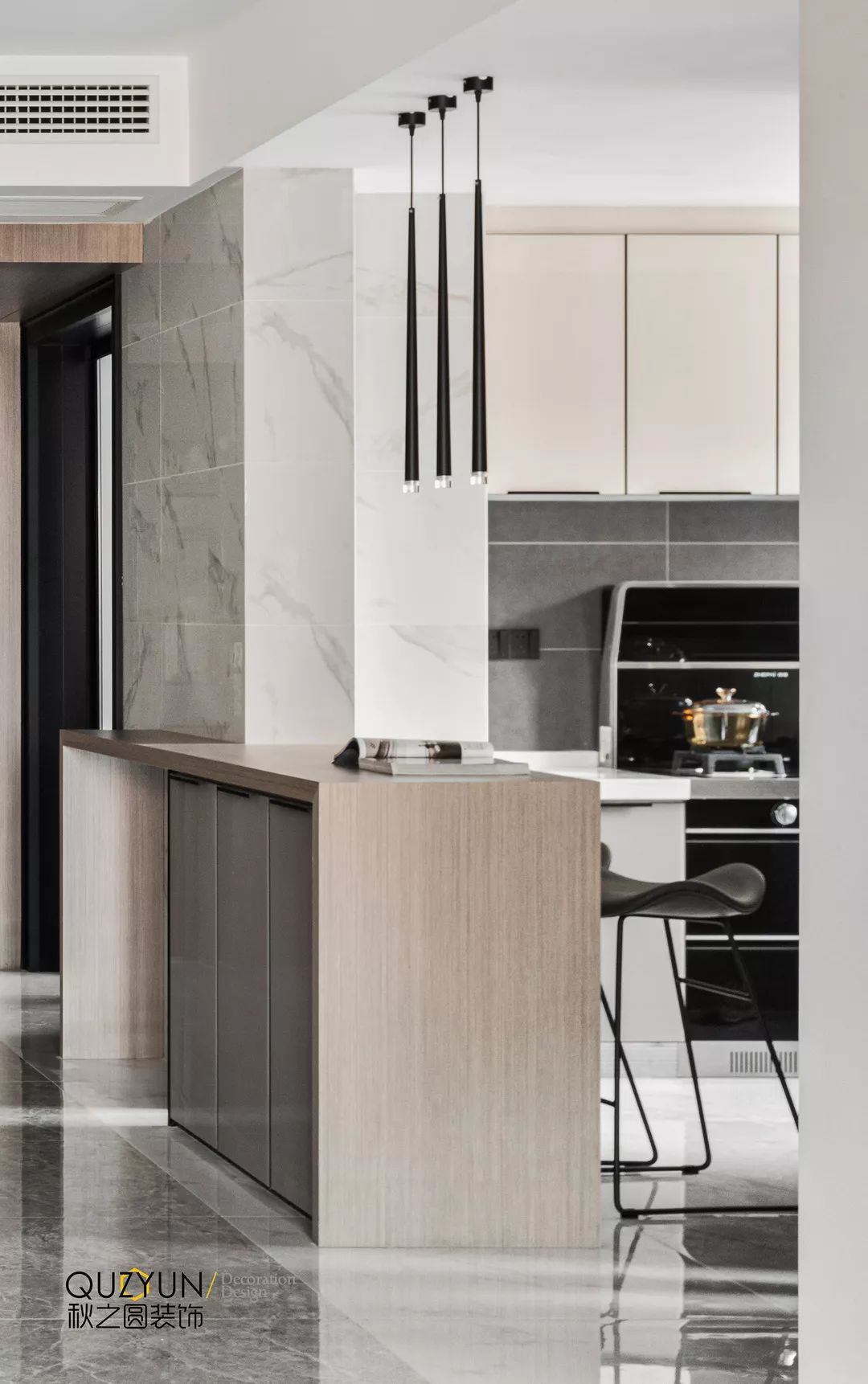 现代弘阳上城 130㎡家居设计，流动与静谧的完美融合-16