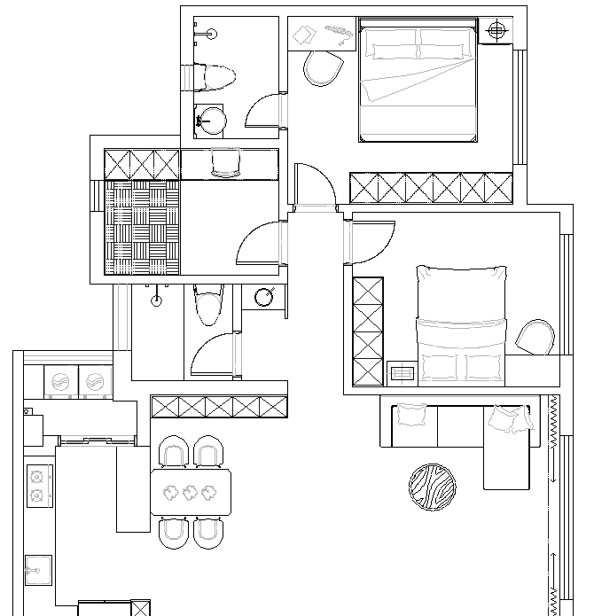 104㎡现代风三居室设计-8