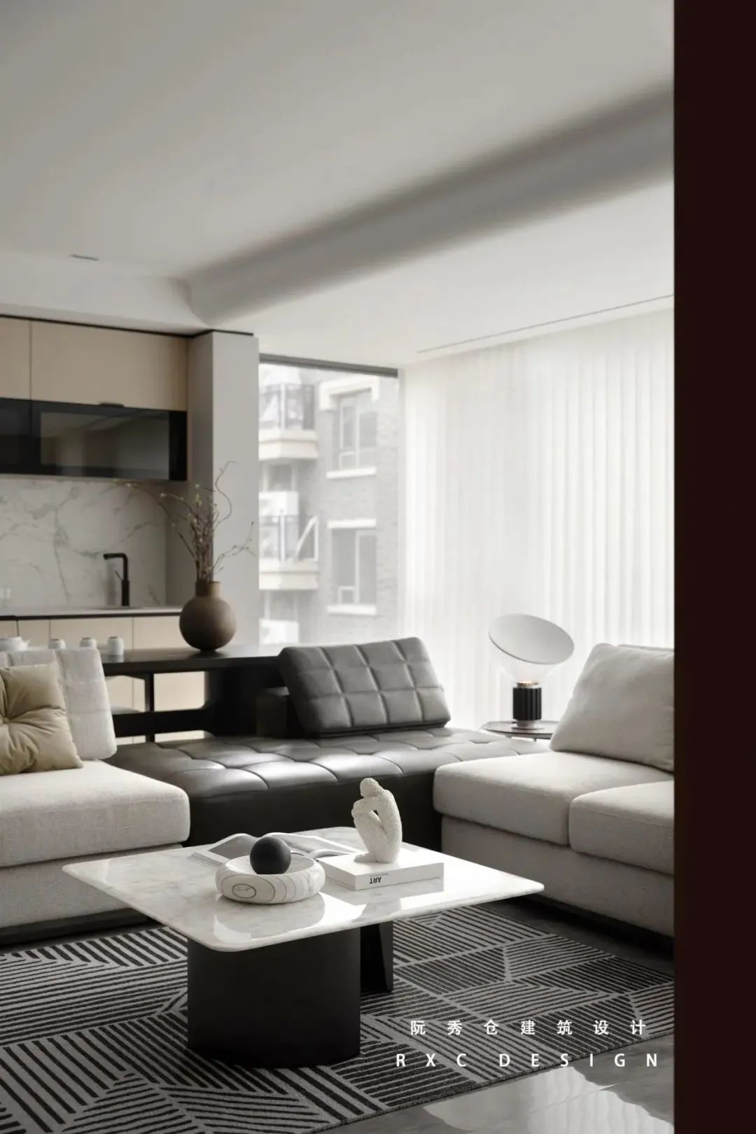 公园里 150㎡原木与灰黑的现代空间丨中国合肥丨阮秀仓建筑设计-6