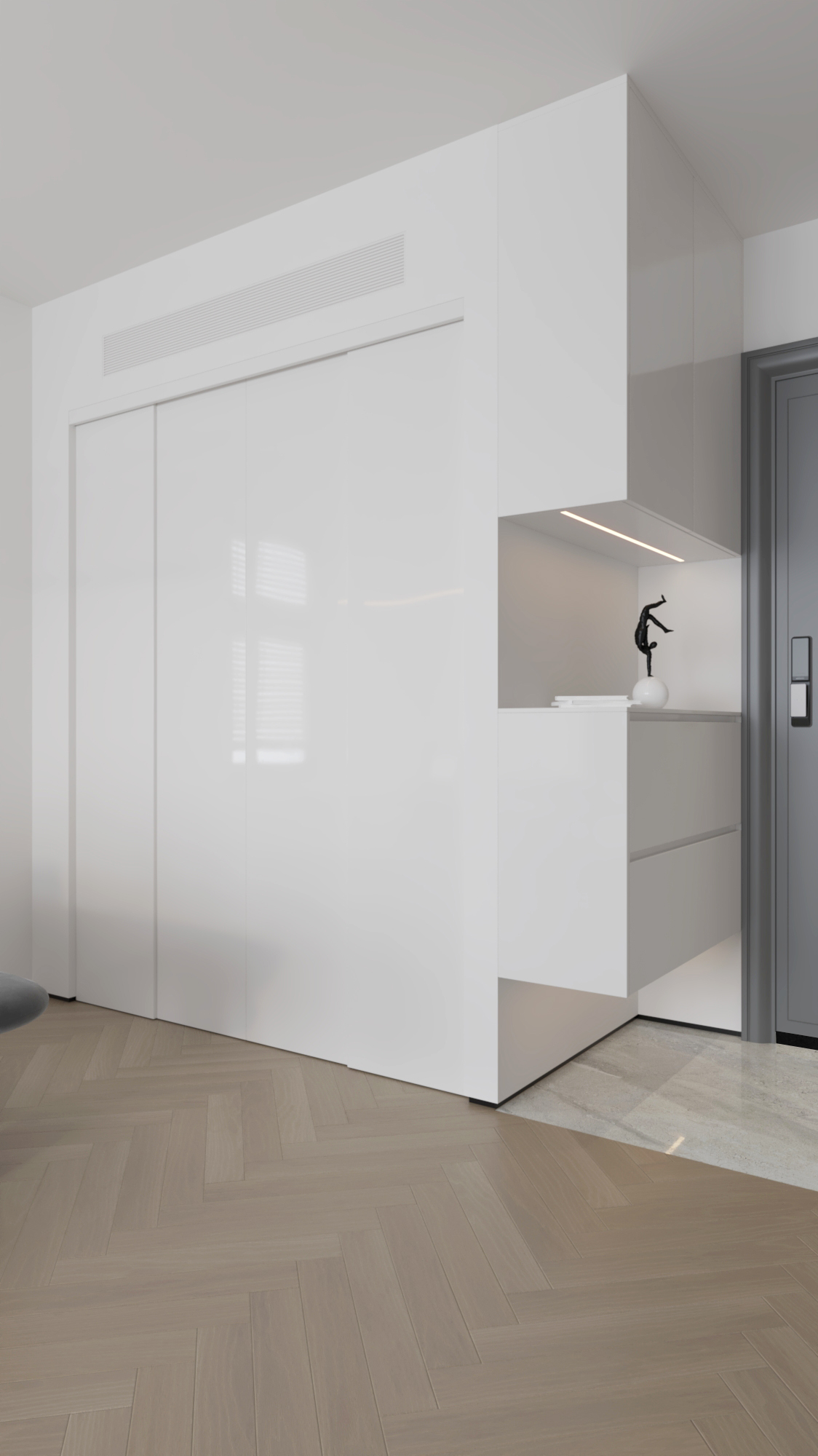 近期渲染，现代简约室内小户型住宅香港豪宅装修效果图视觉表现-6