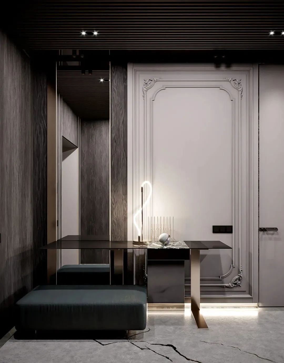 500㎡联排别墅,现代东方诗意空间丨东易日盛北京原创别墅分公司-8