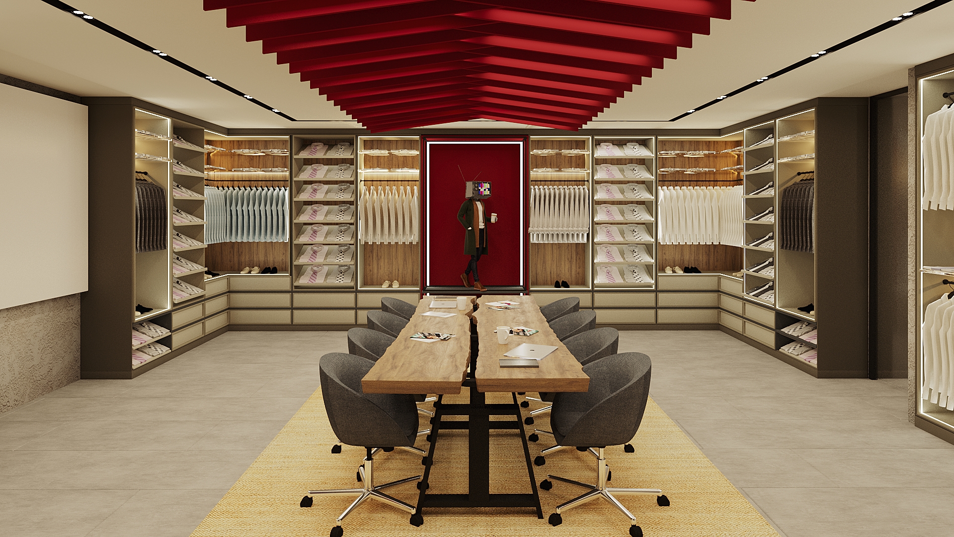 PAŞAHAN TEKSTİL SHOWROOM AND OFFICE DESIGN ALTERNATİF 3-0