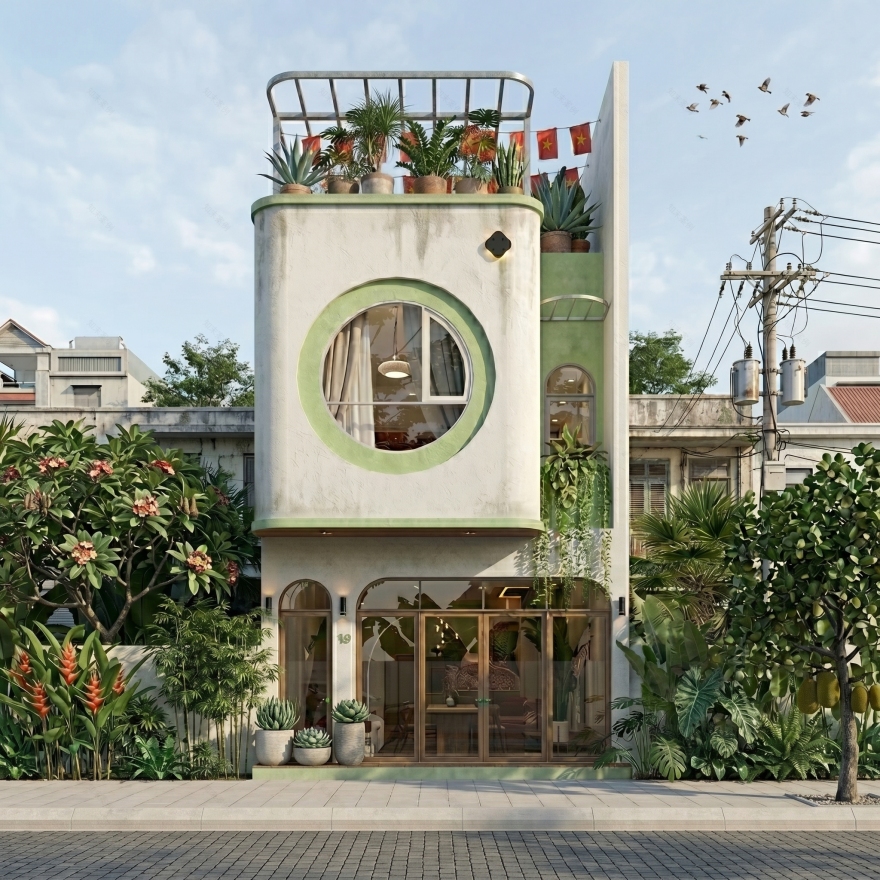 圆形房屋丨越南河内丨MIN.D DESIGN(建筑师:Nguyen Duc Minh)-4