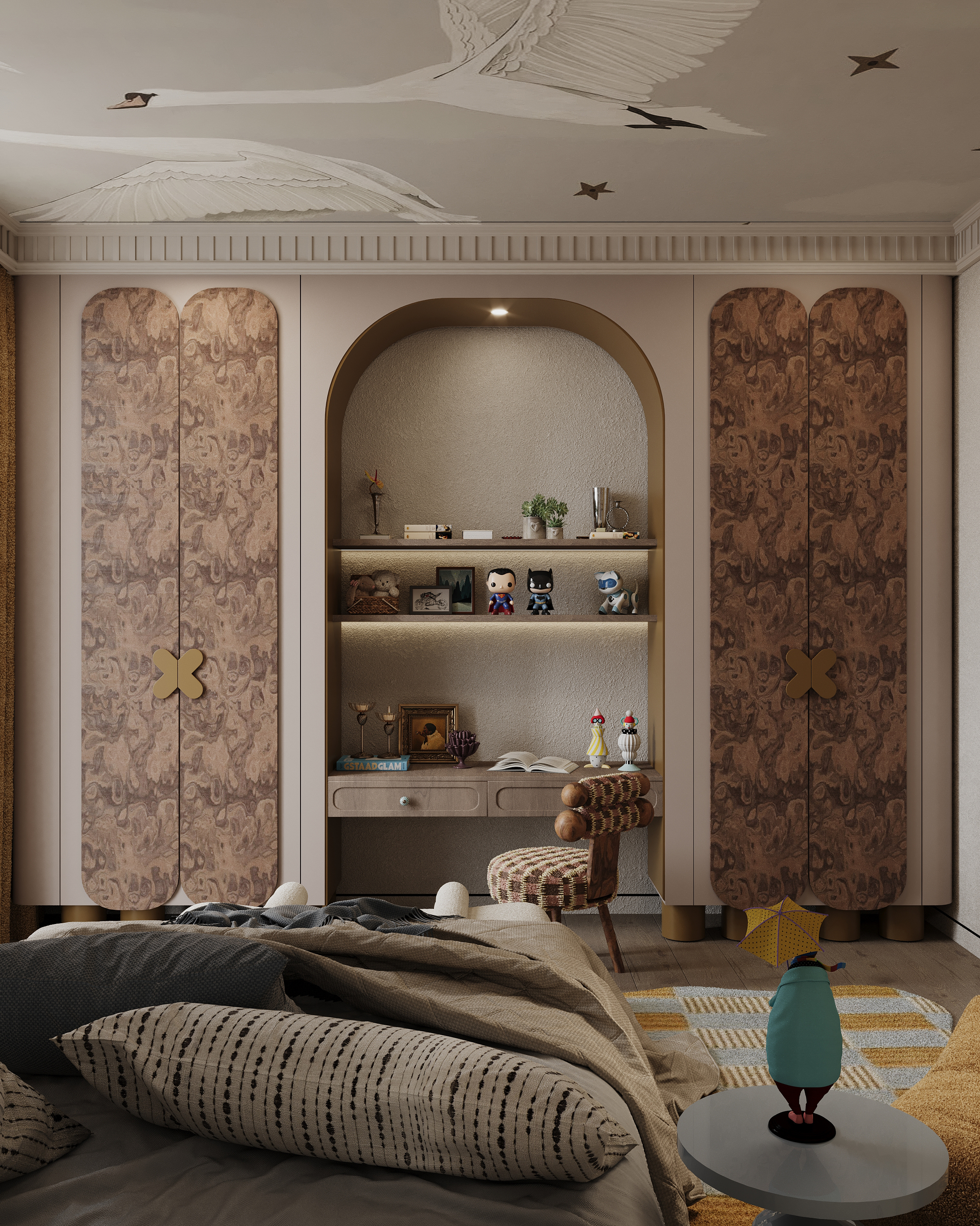 Whimsical Warm Bedroom-2