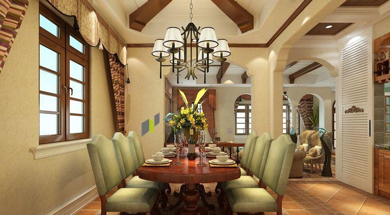 济南玫瑰园500平美式乡村风格装修设计-11