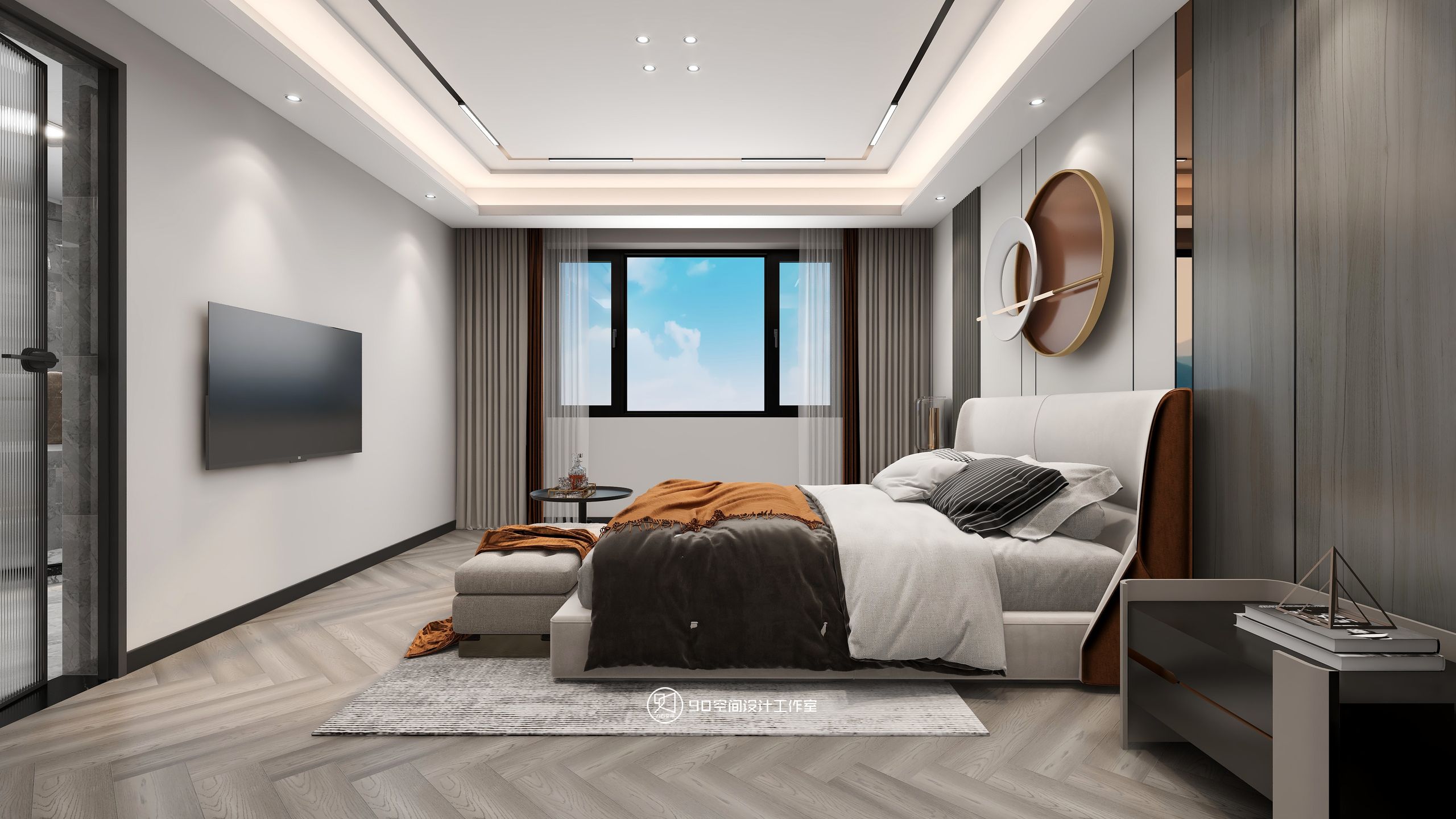 189㎡轻奢复式住宅设计丨90 空间设计-38