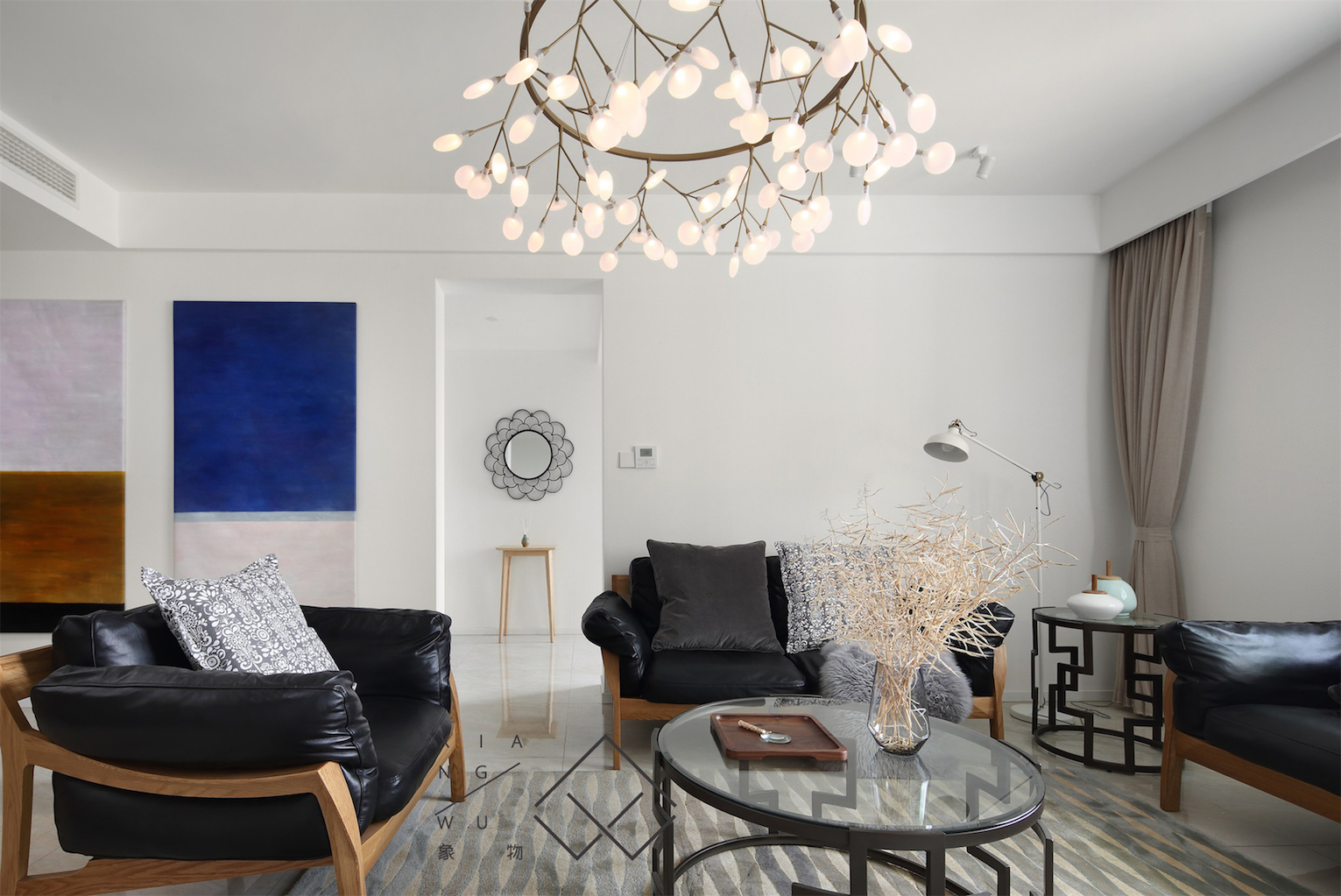 南京华侨大厦混搭风公寓设计，中国红点亮大空间-11