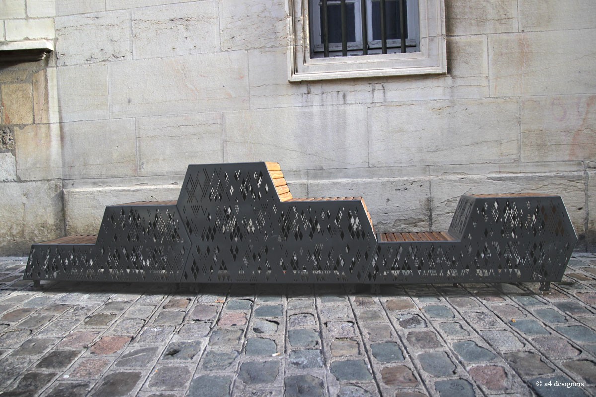 Dijon rue de la Chouette长椅设计项目丨法国第戎丨A4 Designers-1