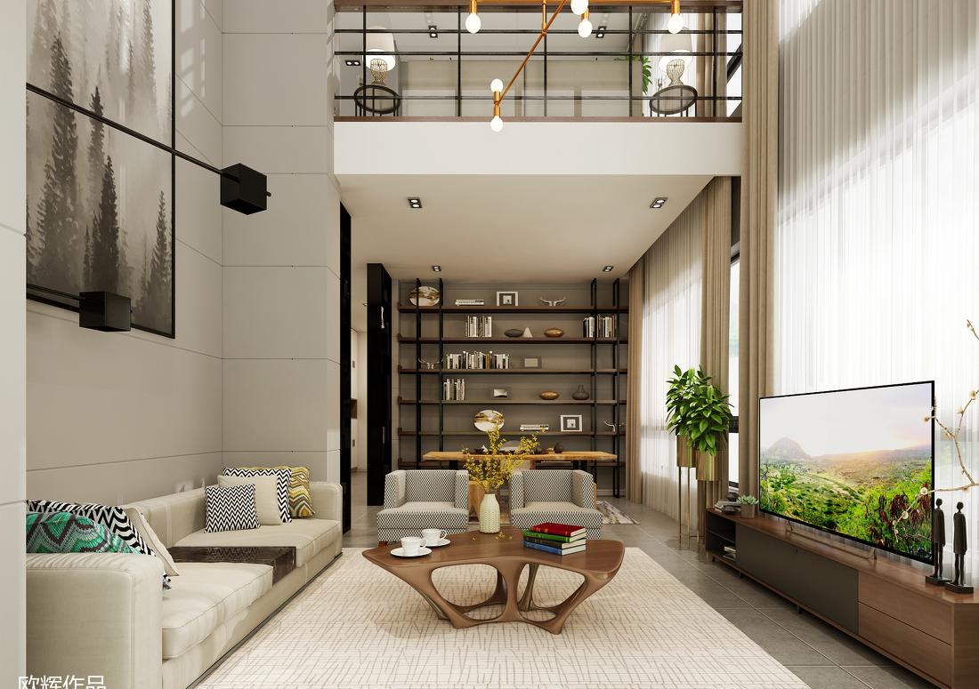 现代风格复式空间 | 原木茶台打造自然温馨生活-4