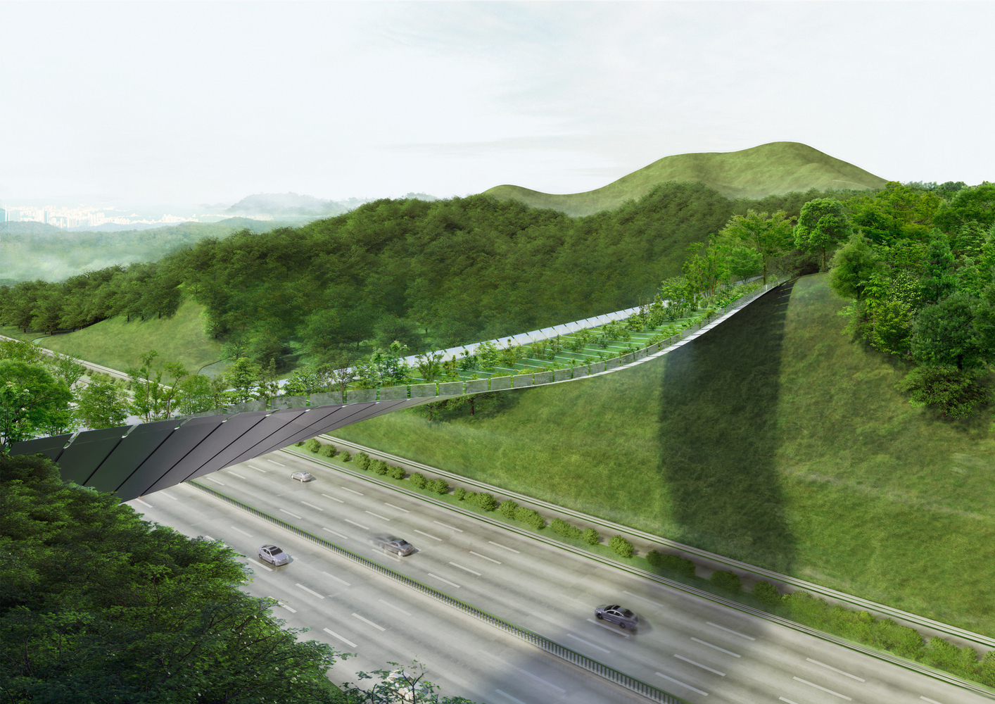 Eco Bridge Design Winner Creates an Undulating Mountainside Infrastructure in Seoul-0