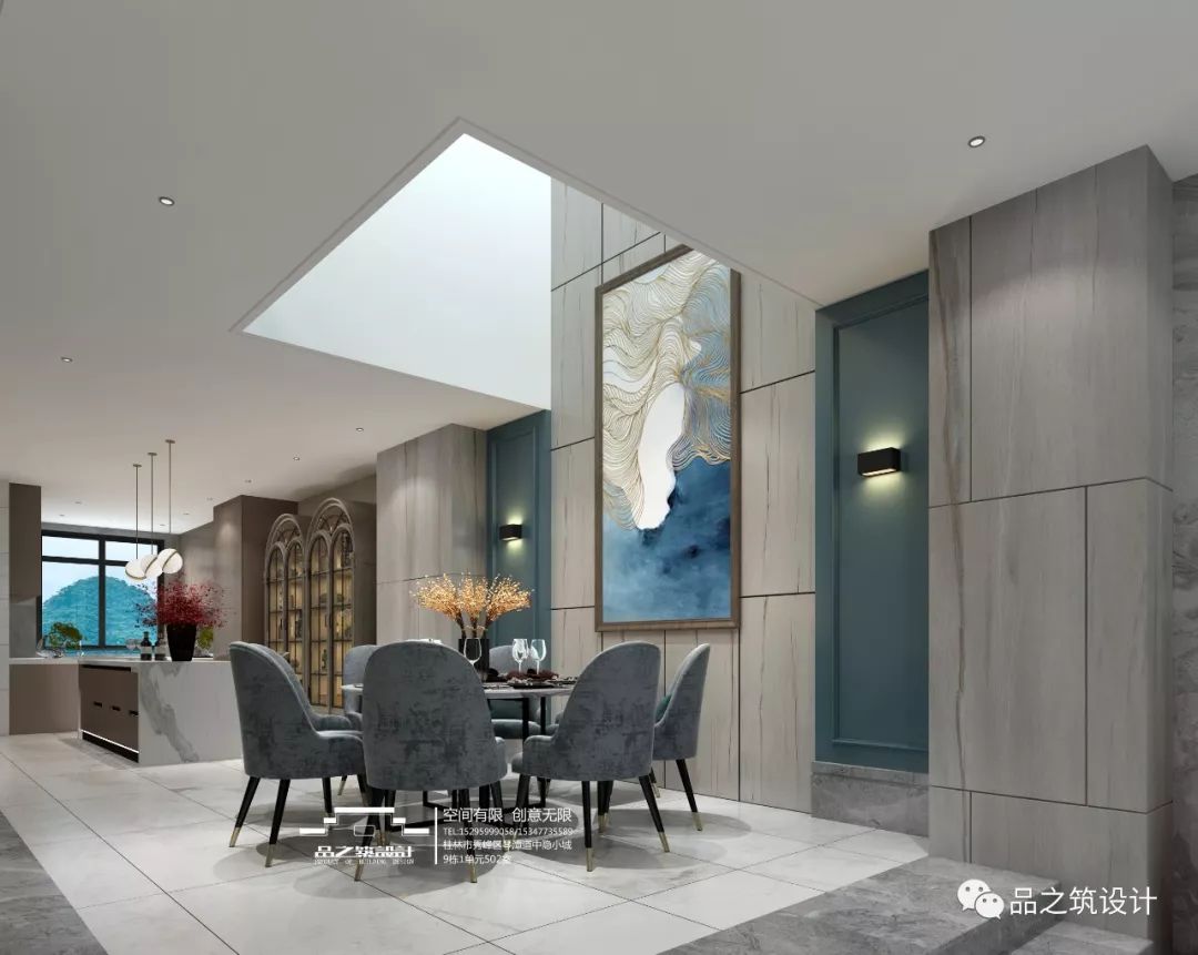 桂林 480㎡别墅空间,简约奢华美式风-10