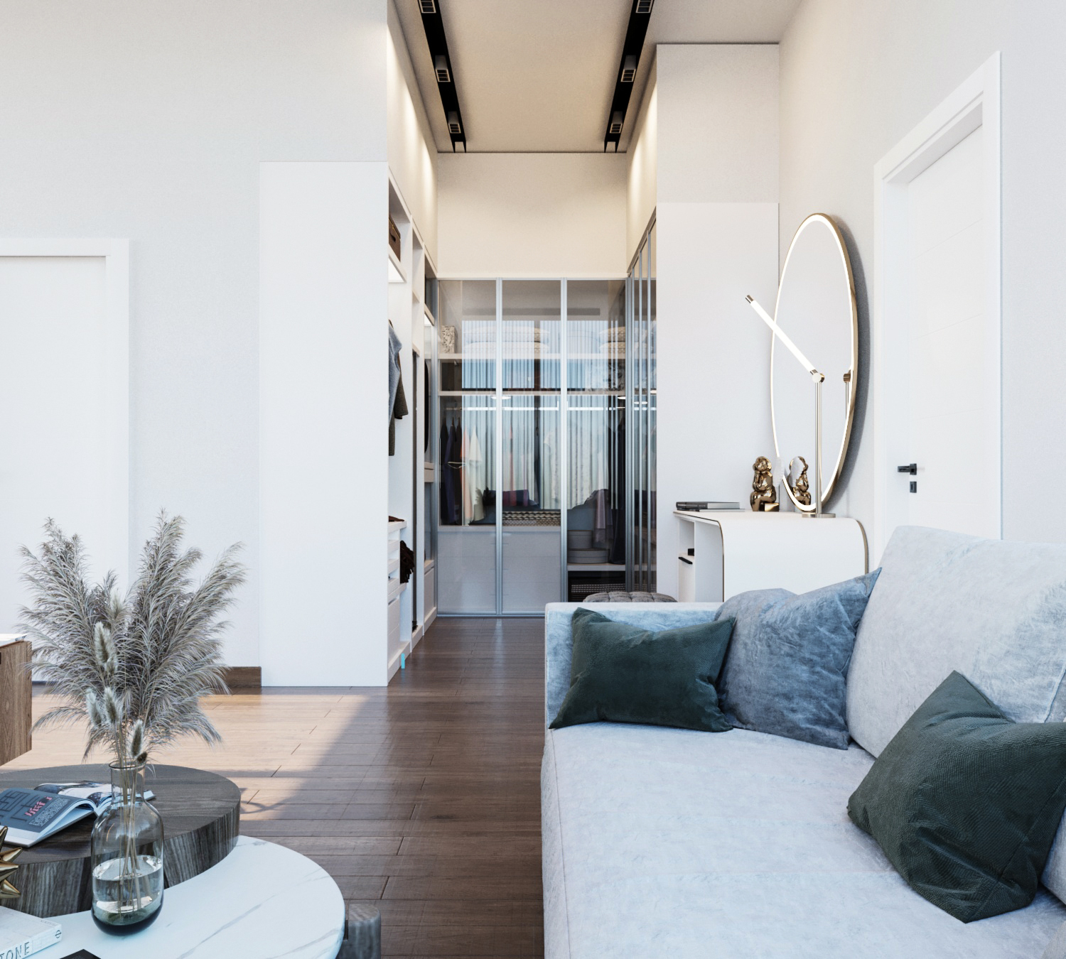 Modern Master Bedroom & Livingroom-2