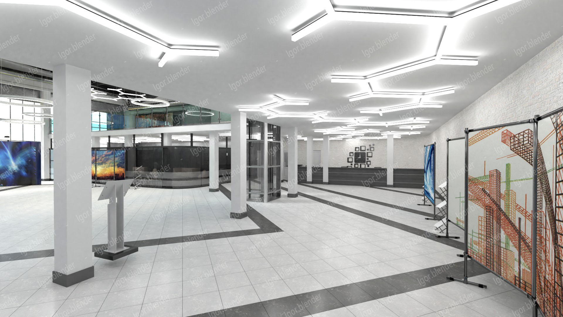 Интерьер выставочной зоны в стиле LOFT-1