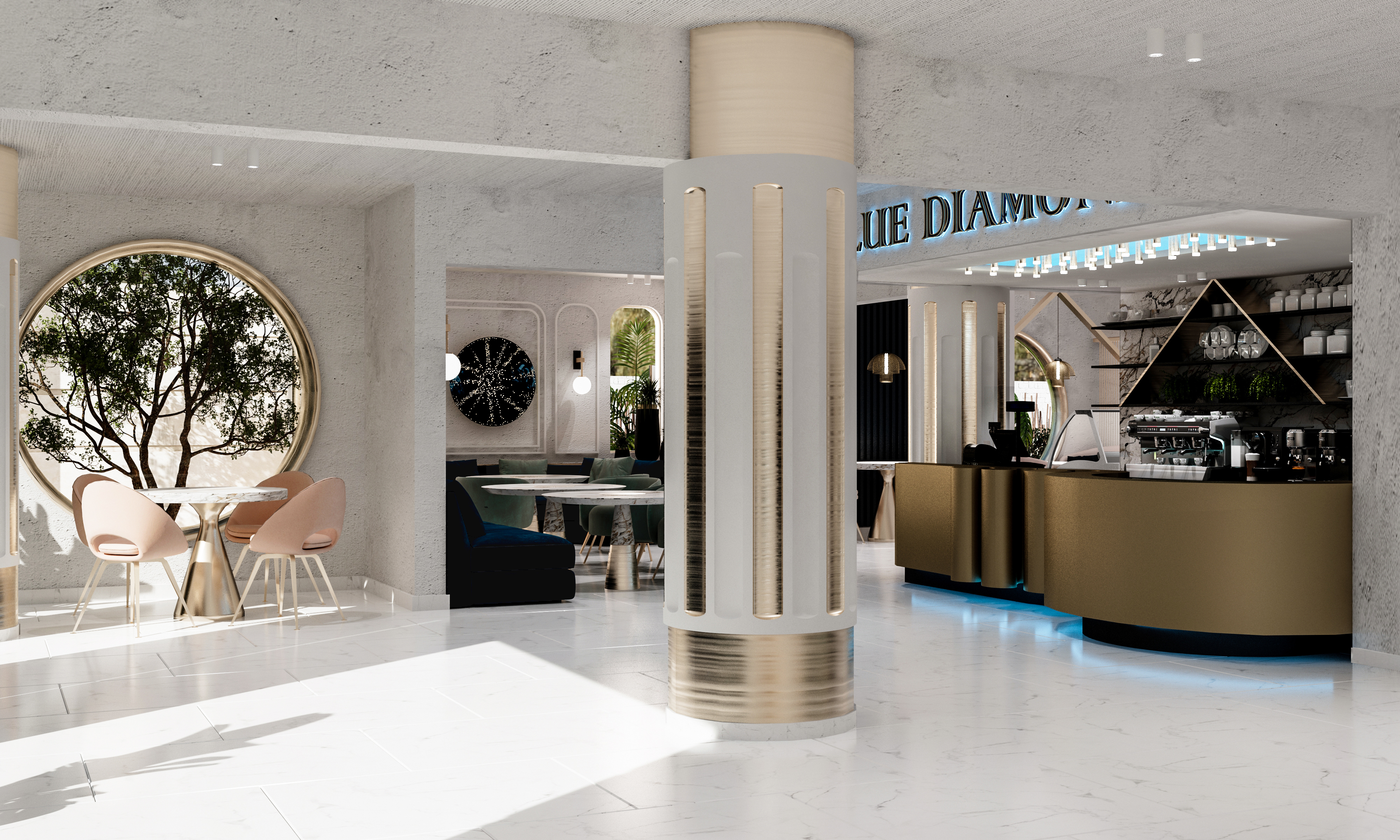 BLUE DIAMOND 咖啡店室内设计丨阿联酋阿布扎比-15