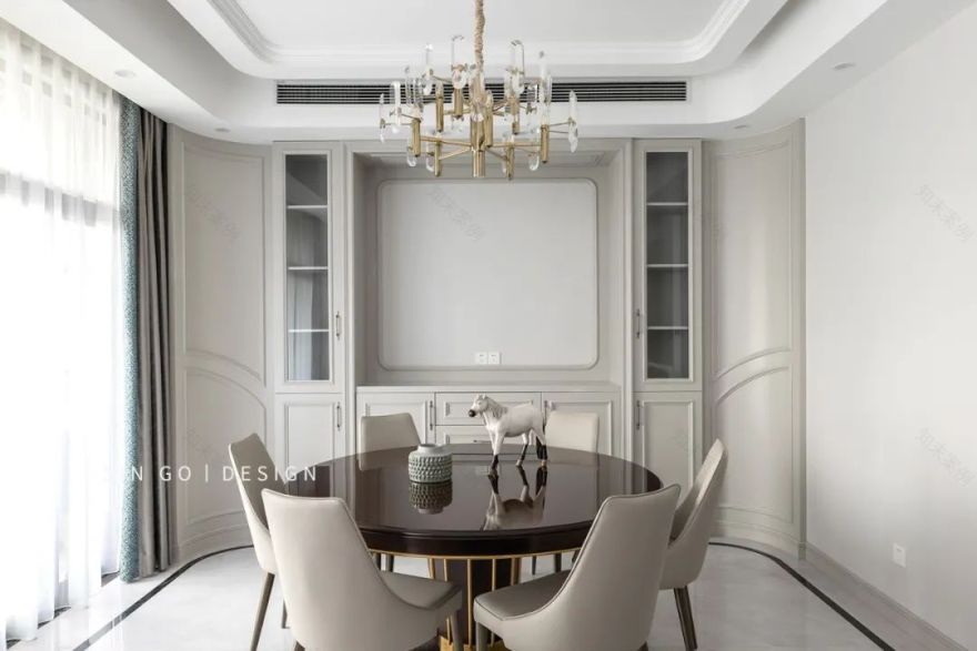 现代轻奢风 | 蓝白木三色打造 320㎡别墅空间-56