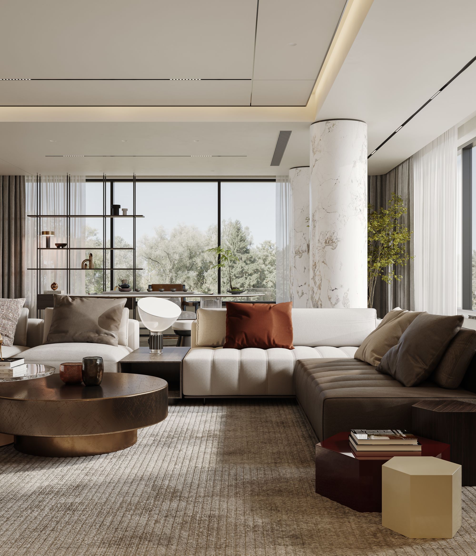 现代轻奢|客餐厅效果图-11