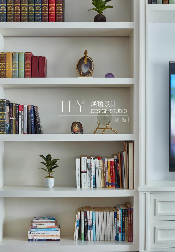涵瑜设计丨平层书香独韵,盛世蓝颜-9